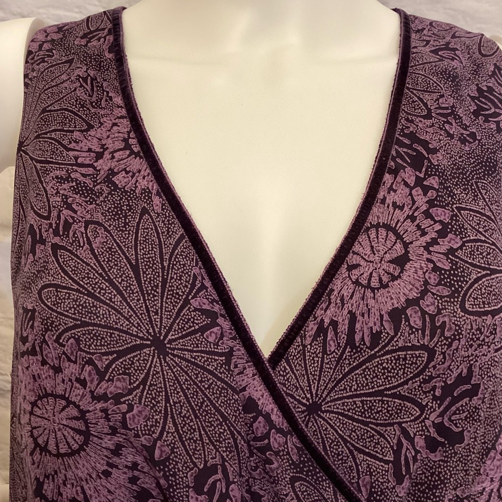Jones New York 14 Faux Wrap Dress Elegant Purple Ruched Fairy Whimsigoth - Picture 6 of 11